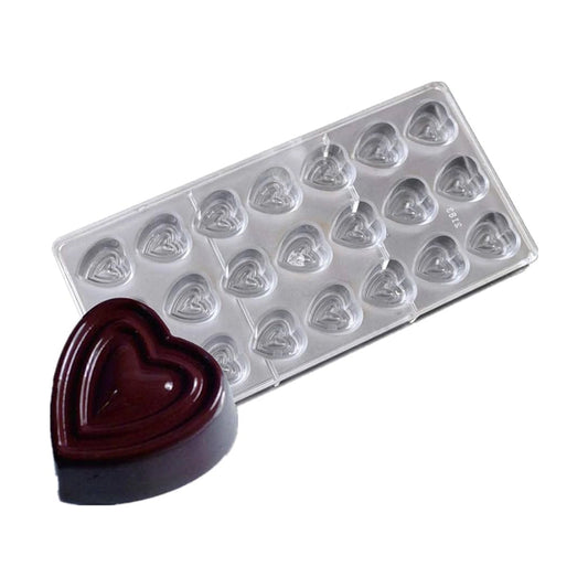 Molde de coração para chocolate em policarbonato (REF. 1-070)