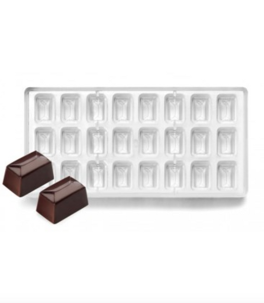Molde rectangular para chocolate em policarbonato (REF. 1-072)