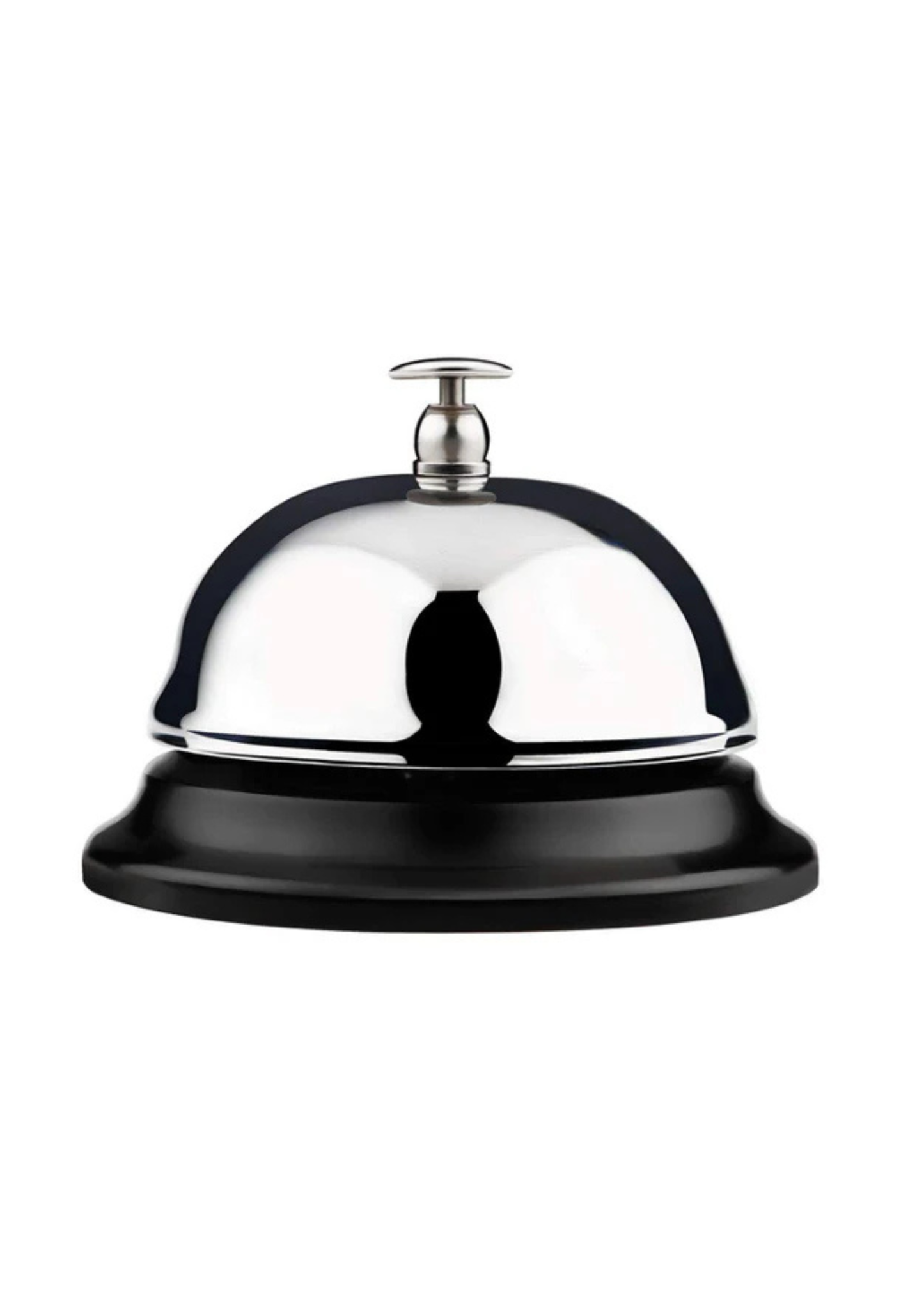 Campainha Cromada Profissional com Base Preta 9 cm (REF. 2-031)
