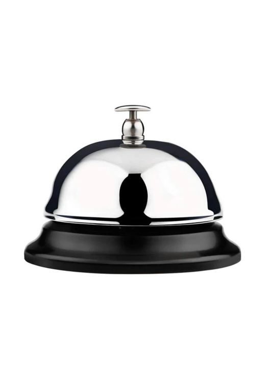 Campainha Cromada Profissional com Base Preta 9 cm (REF. 2-031)