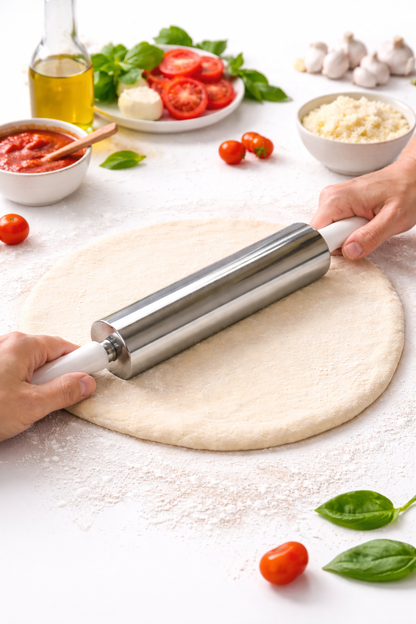 Rolo da Massa Profissional em Aço Inoxidável 32 cm, 37 cm e 45 cm