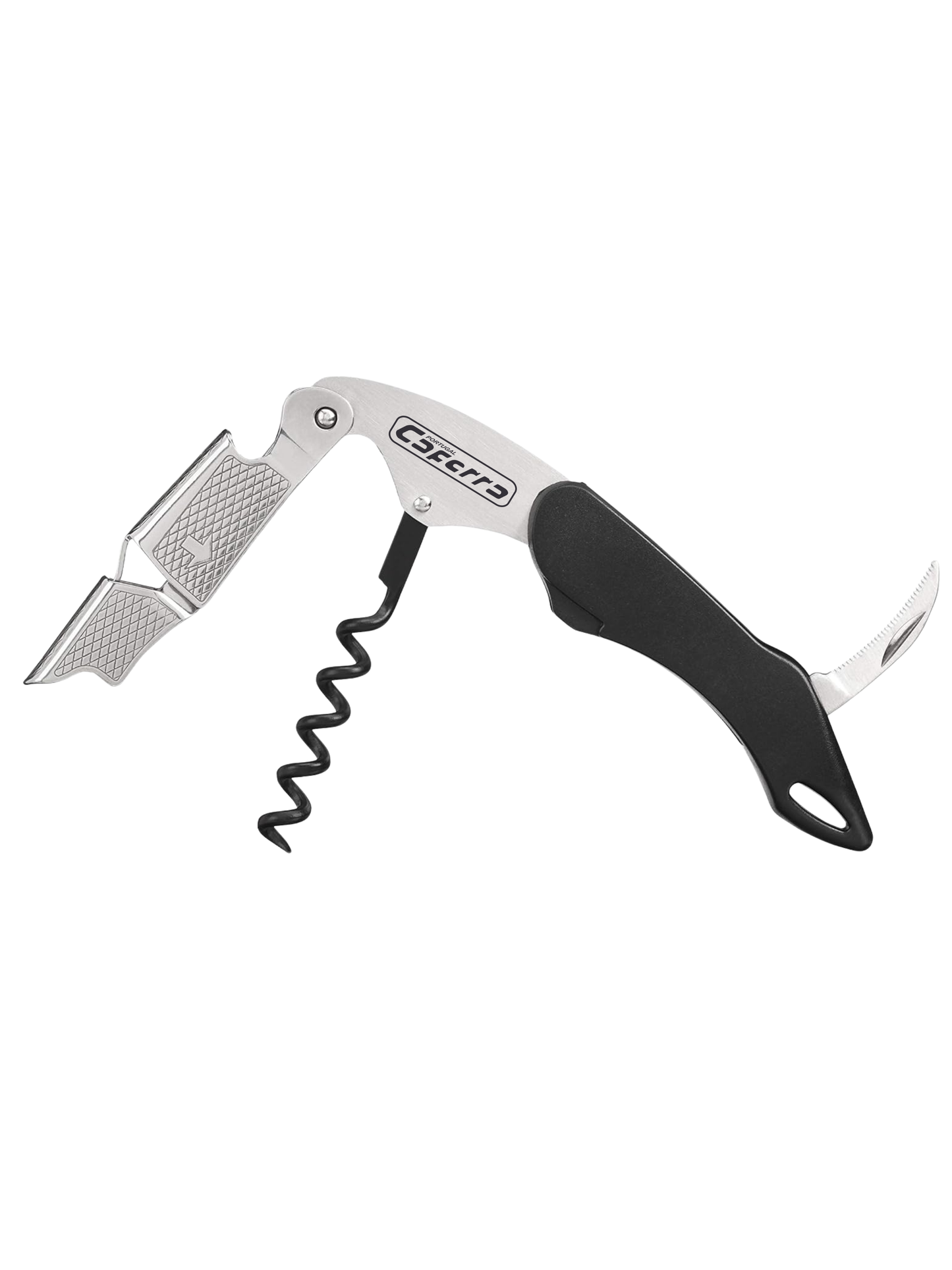 Saca-Rolhas Profissional de 2 Passos 12,5 cm com Cabo ABS Preto (REF. 4-029)
