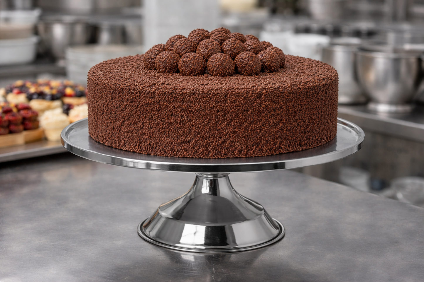 Base para Bolos Profissional em Aço Inoxidável 32 cm x 9 cm  (REF. 1-382)