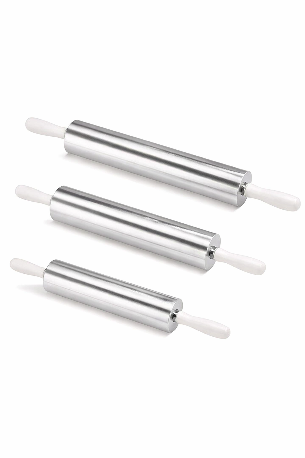 Rolo da Massa Profissional em Aço Inoxidável 32 cm, 37 cm e 45 cm