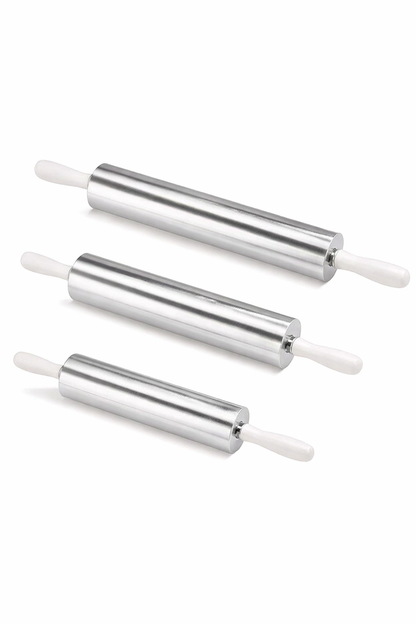 Rolo da Massa Profissional em Aço Inoxidável 32 cm, 37 cm e 45 cm