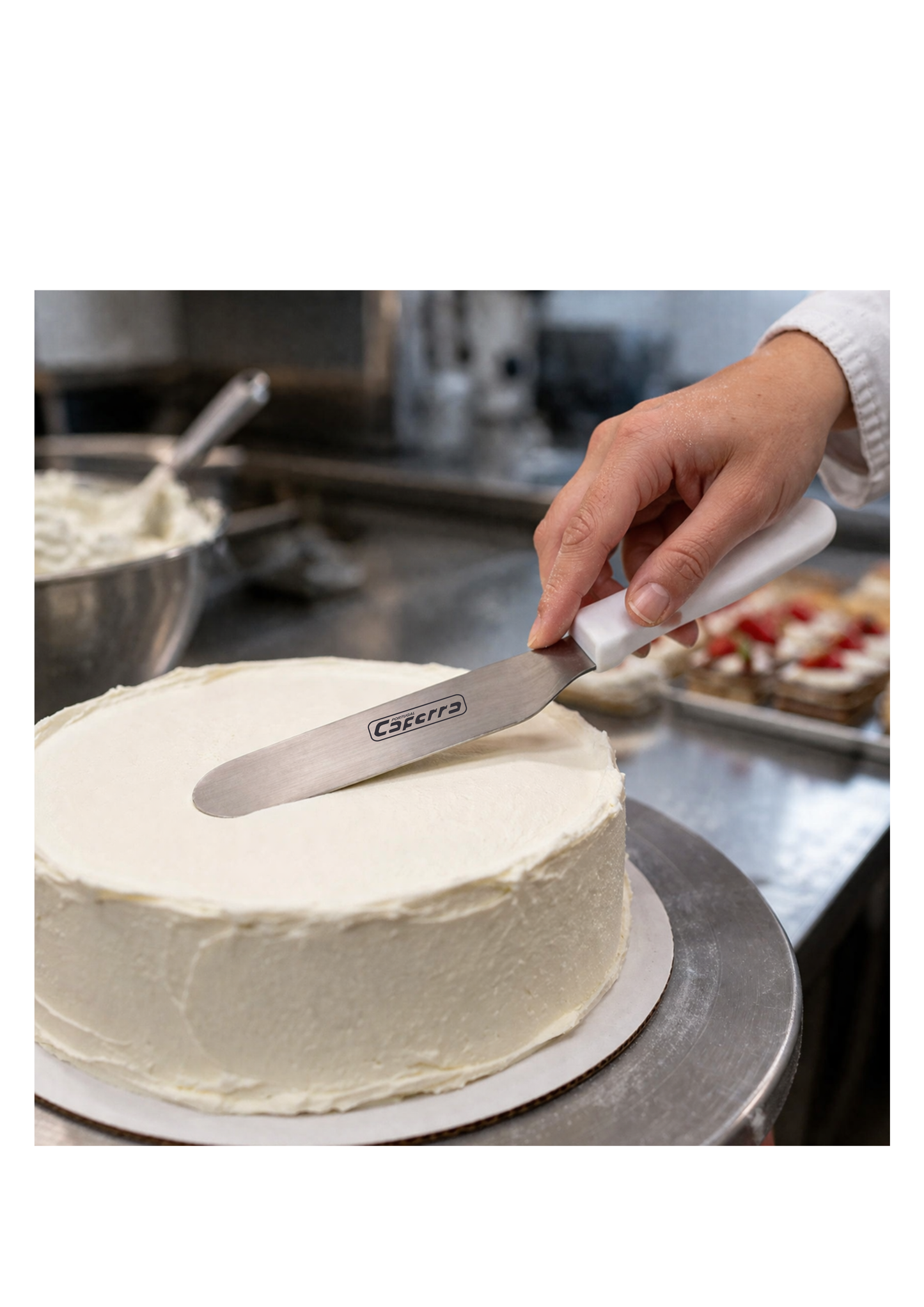 Espátula Lisa para Pastelaria em Aço Inoxidável – Cabo ABS