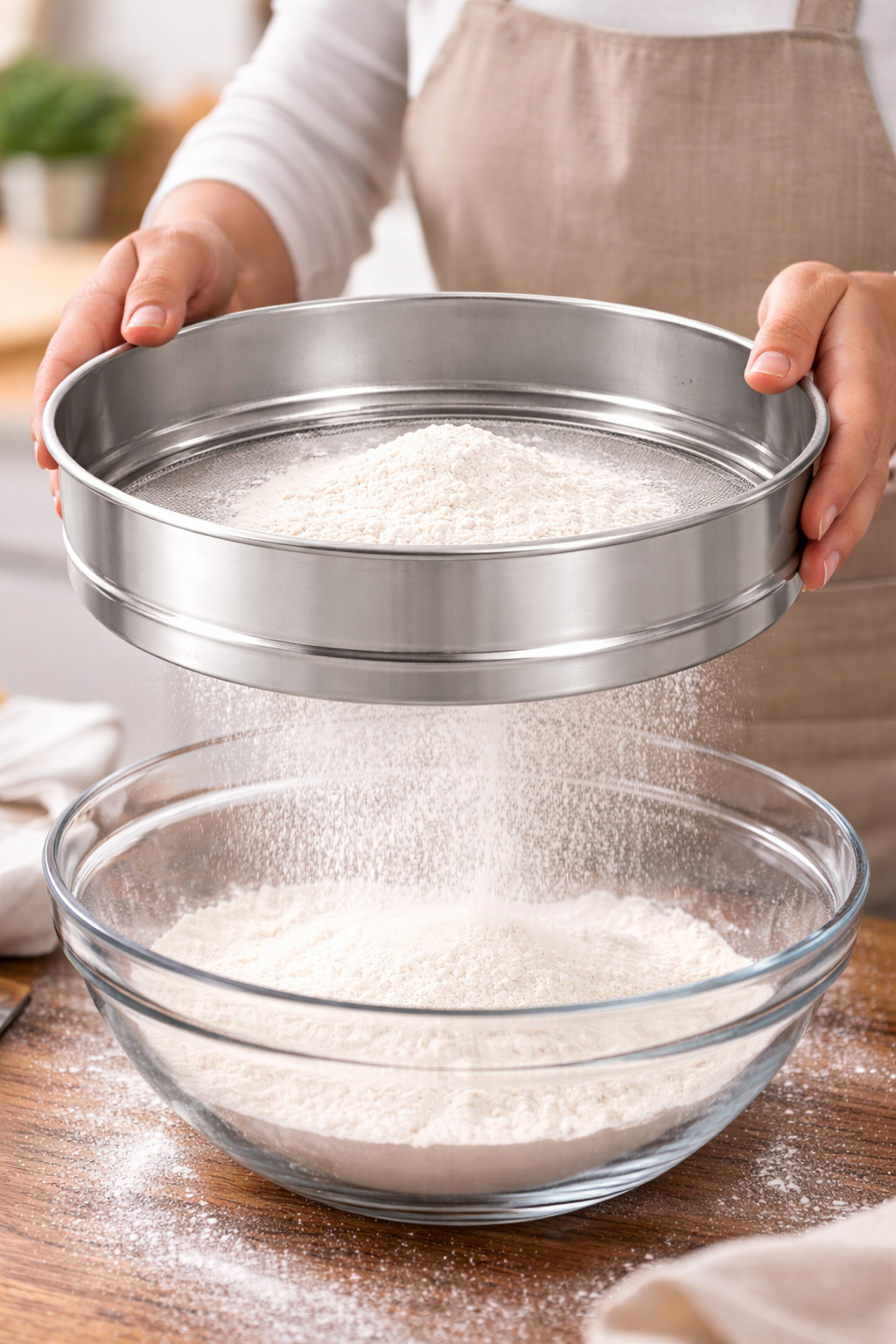 Peneira para Farinha Profissional em Aço Inoxidável