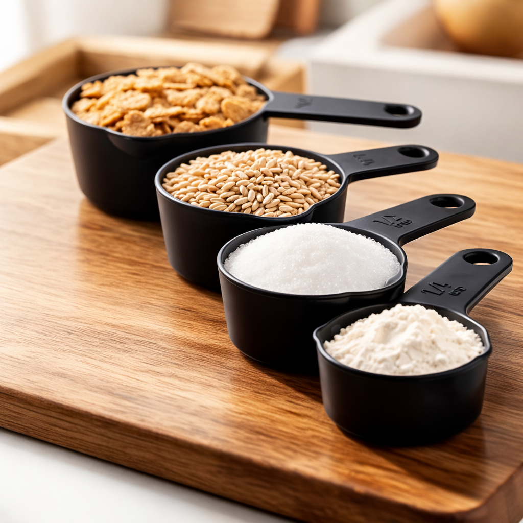 Conjunto de 4 Chávenas Medidoras Profissionais Pretas | Plástico ABS (REF. 1-017)