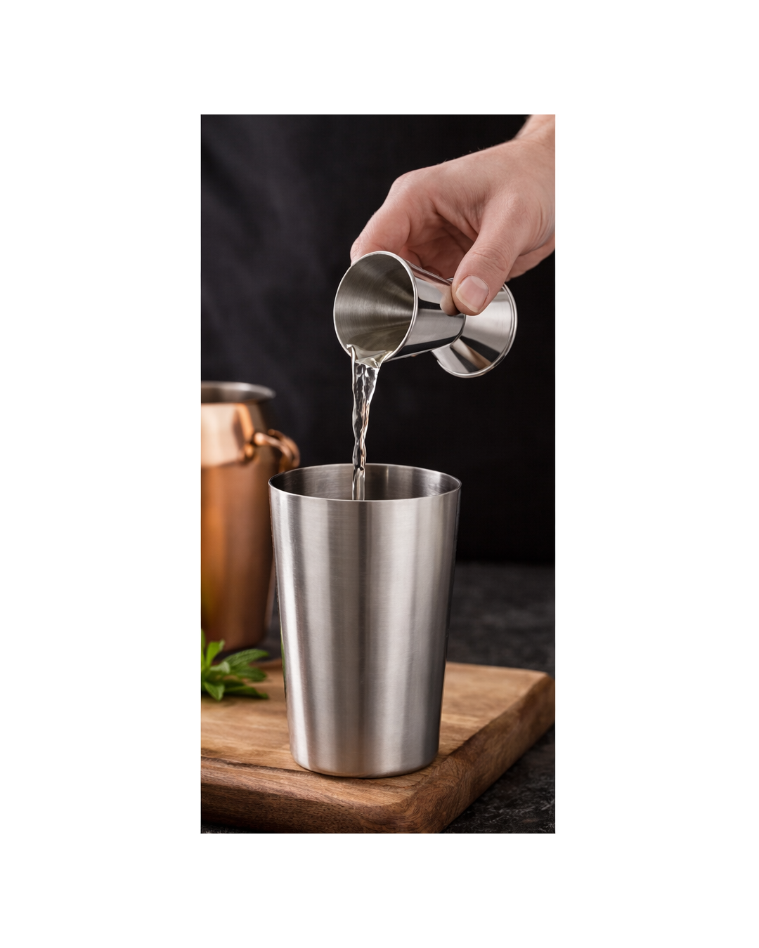 Copo Medidor Profissional em Aço Inox