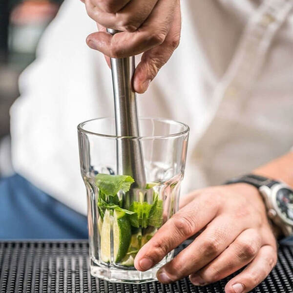 Pilão / Morteiro Profissional para Barman em Aço Inox (REF. 4-074)